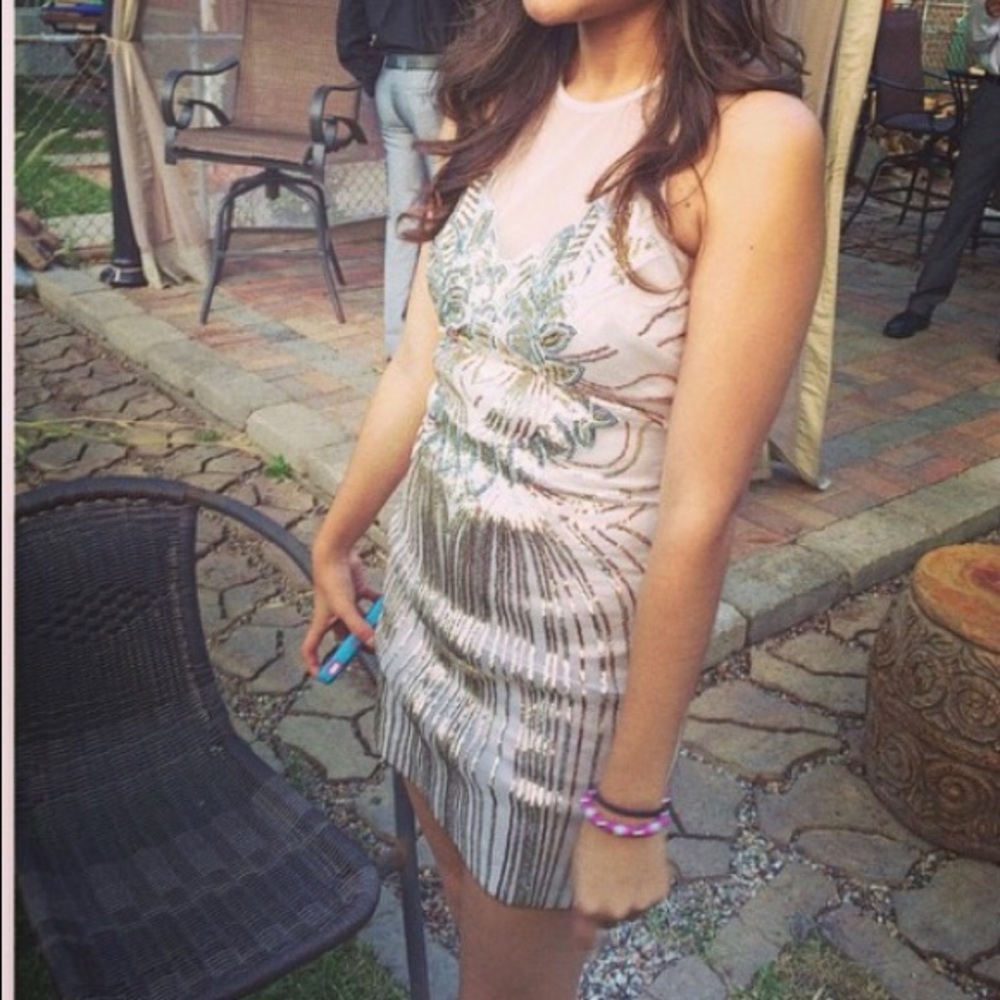 Ivory Dress With Gold Sparkle